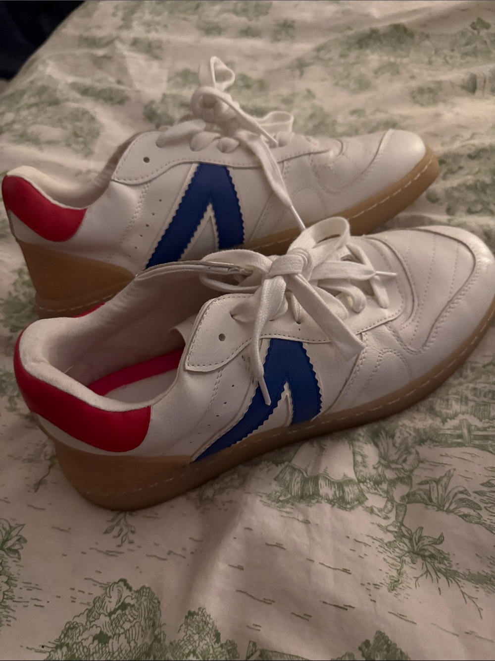 Mia Shoes Vesta Sneakers in White and Cobalt